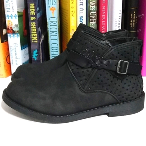 BLOWFISH DISTRESSED BLACK SPARKLE MOTO BOOTS GIRLS SIZE 2 NWT - Picture 5 of 8